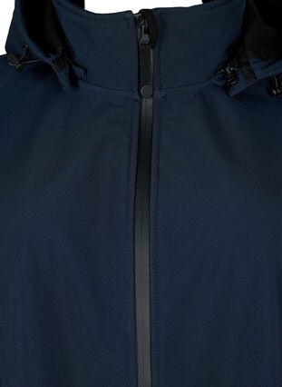 Short softshell jacket with detachable hood, Night Sky, Packshot image number 2