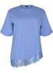 T-shirt with asymmetric lace hem, Purple, Packshot image number 0