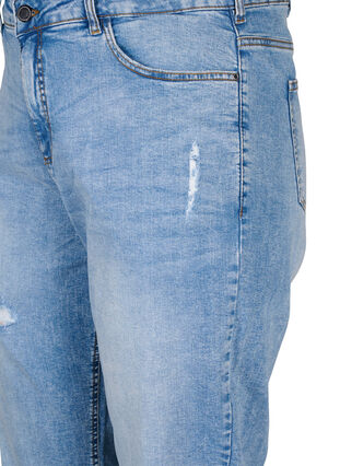 Cropped Vera jeans with destroy details	, Blue Denim, Packshot image number 2