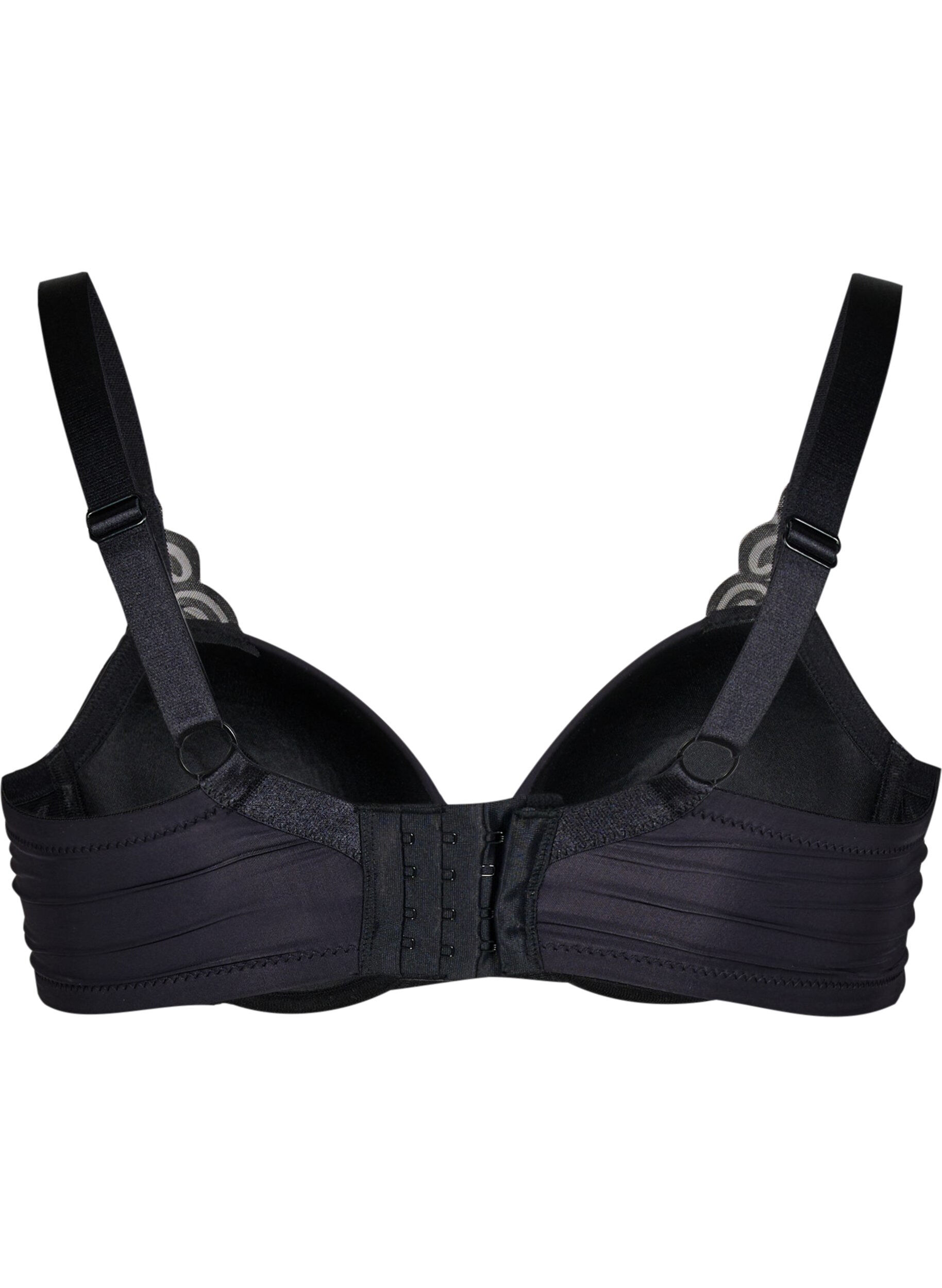 Zizzifashion Moulded bra with velvet pattern, Black, Packshot image number 1