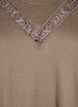 Blouse with embroidery details and long sleeves, Brown, Packshot image number 2