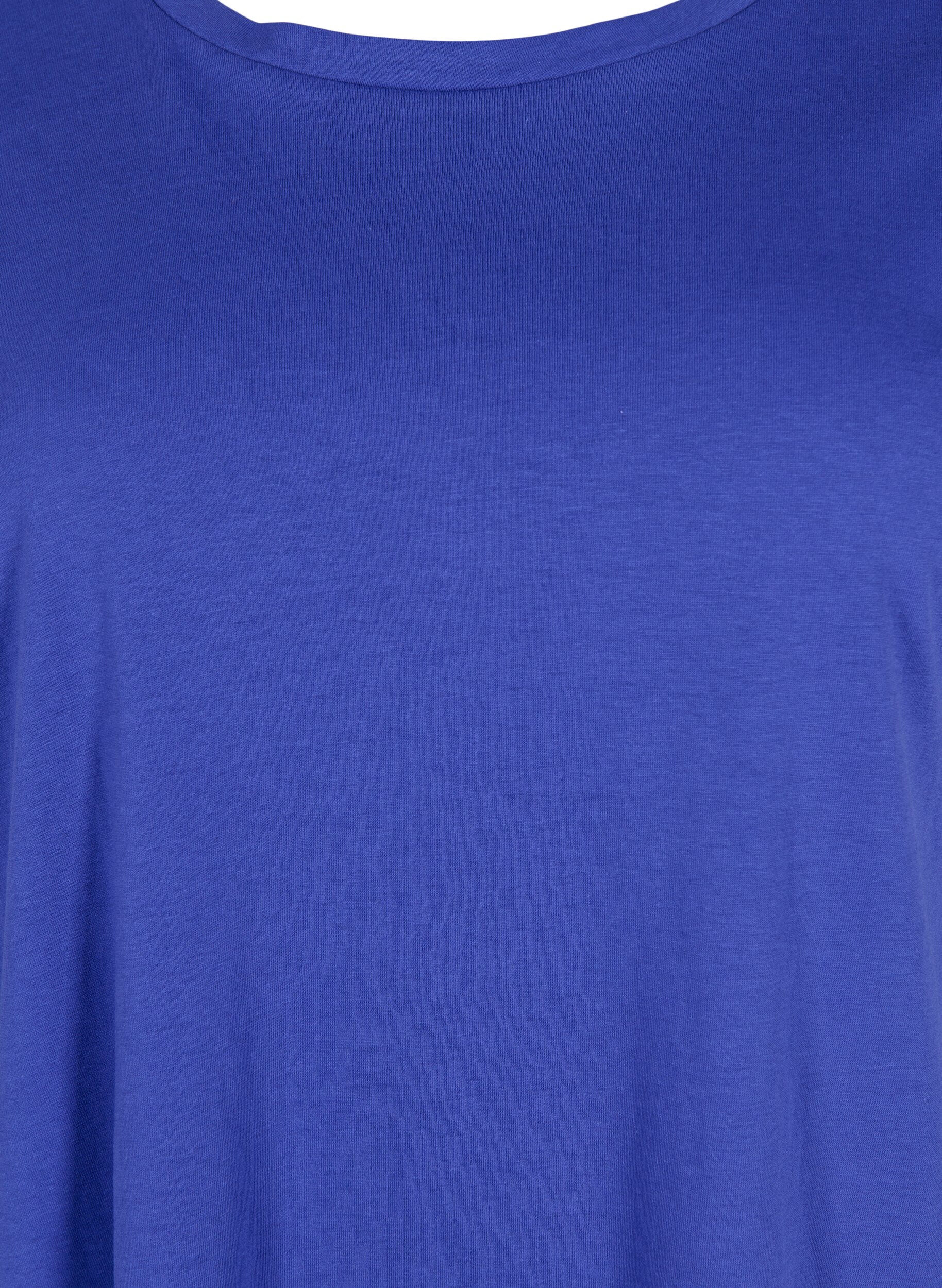 Zizzifashion Short sleeved cotton blend t-shirt, Blue, Packshot image number 2