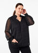 Patterned chiffon blouse with ties, Black, Model image number 0