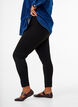 Viscose leggings with a slit at the front, Black, Model image number 2
