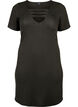 Tight-fitting dress with V-neck and strap detail, Black, Packshot image number 0