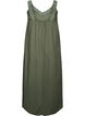 Midi-length strap dress in viscose with lace, Thyme, Packshot image number 1