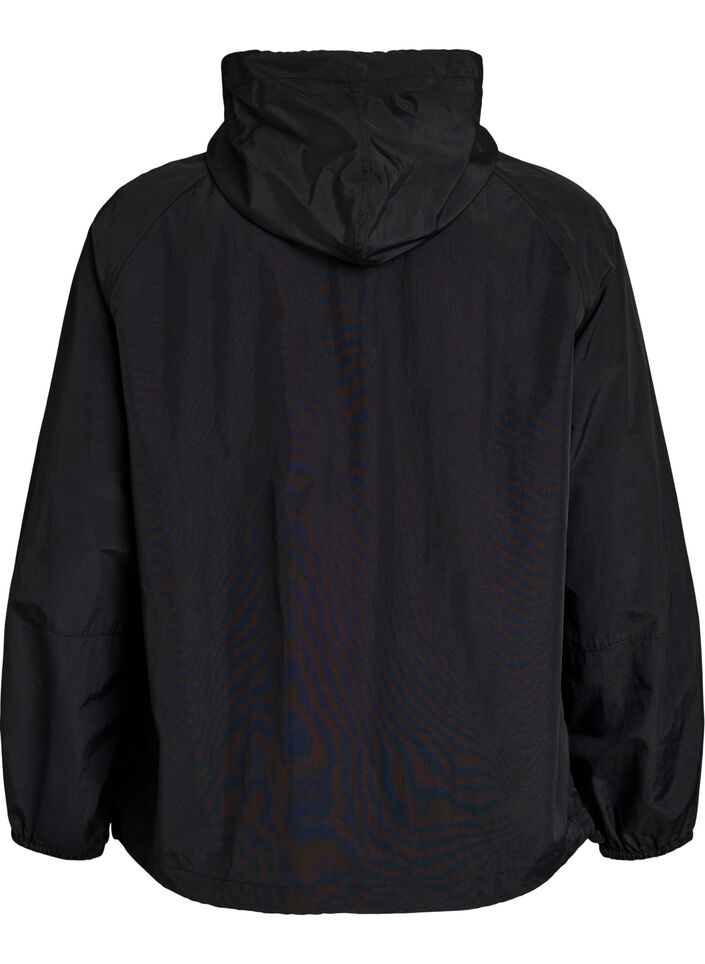 Lightweight hooded jacket with pockets, Black, Packshot image number 1