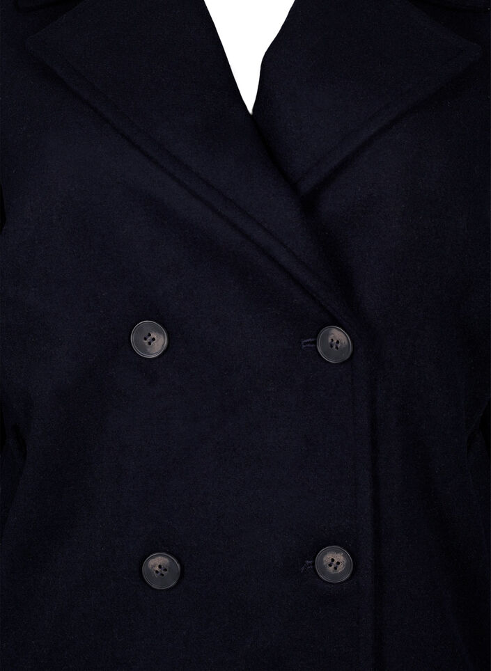 Short coat with double-breasted button closure, Blue, Packshot image number 2