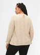 Blouse with ruffle details and tone-on-tone pattern, Sand, Model image number 1