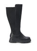Wide fit - High boot with elastic and zip, Black, Packshot image number 0