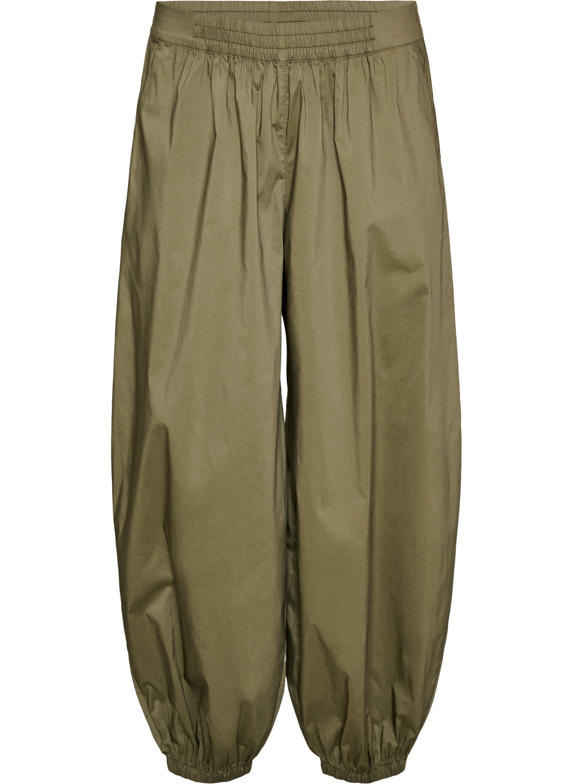 ZizzifashionBalloon trousers with pockets and an elasticated waistband, Green, Packshot image number 0