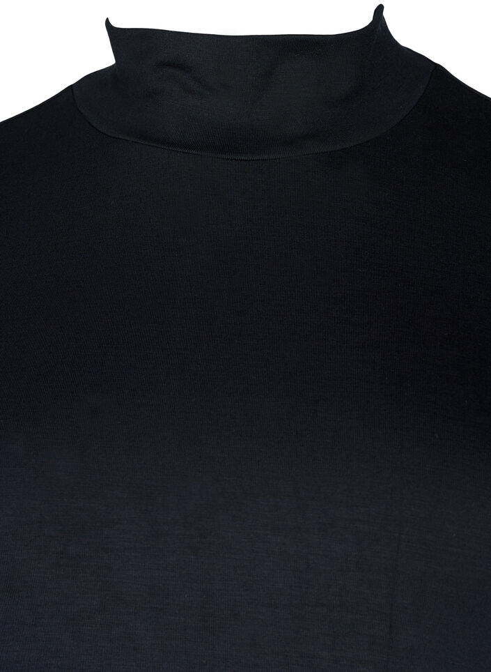 Long-sleeved blouse with high neck, Black, Packshot image number 2