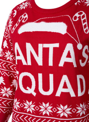 Pullover with Christmas pattern, Tango Red, Packshot image number 2