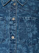 Denim dress with floral print and chest pockets, Blue, Packshot image number 2