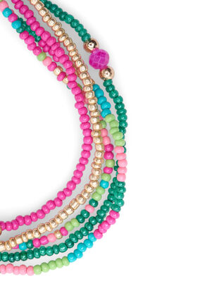 5-pack pearl bracelets, Hot Pink/Green Mix, Packshot image number 1