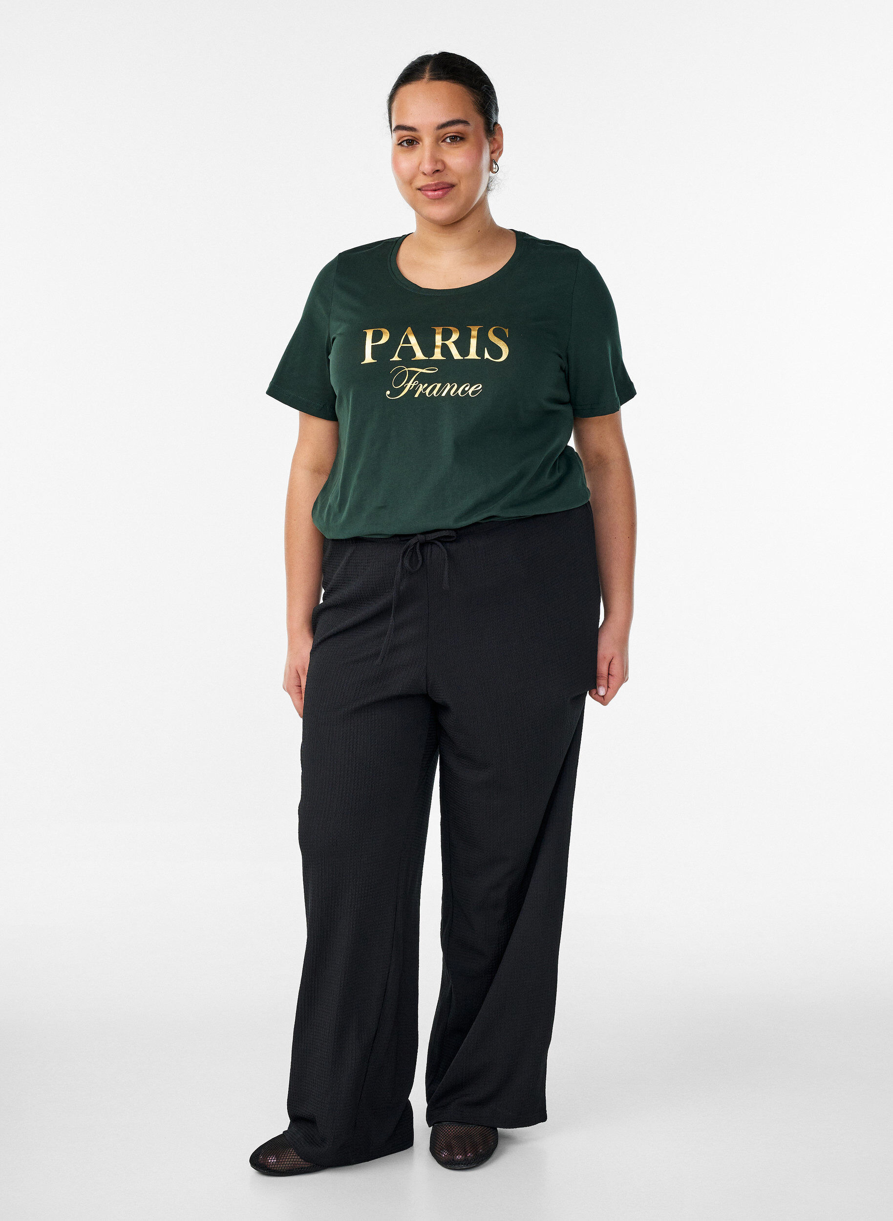 ZizzifashionT-shirt with motif, Green, Model image number 1