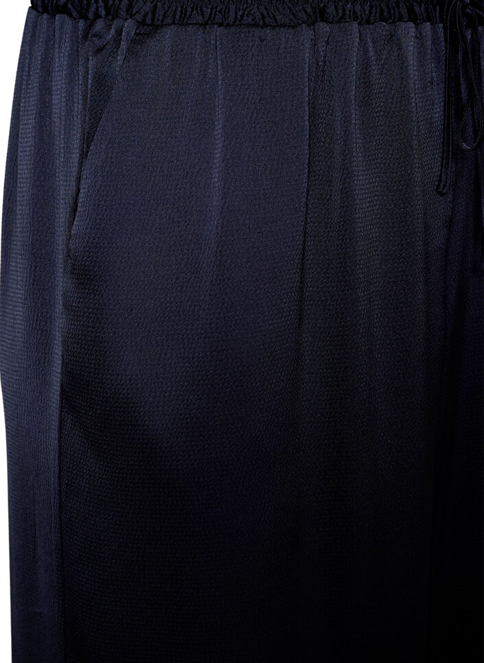 Satin-look trousers with wide, straight legs, Blue, Packshot image number 2