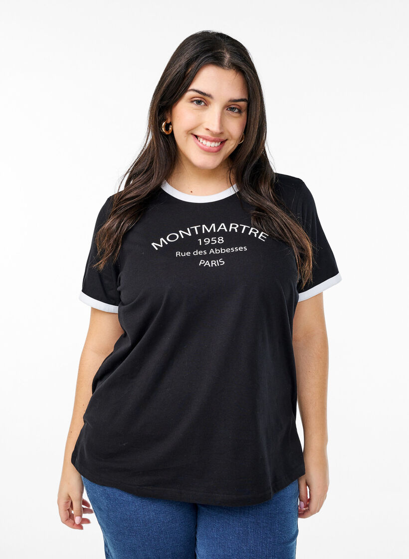 T-shirt with text print, Black w.An. Wh.Paris, Model image number 0