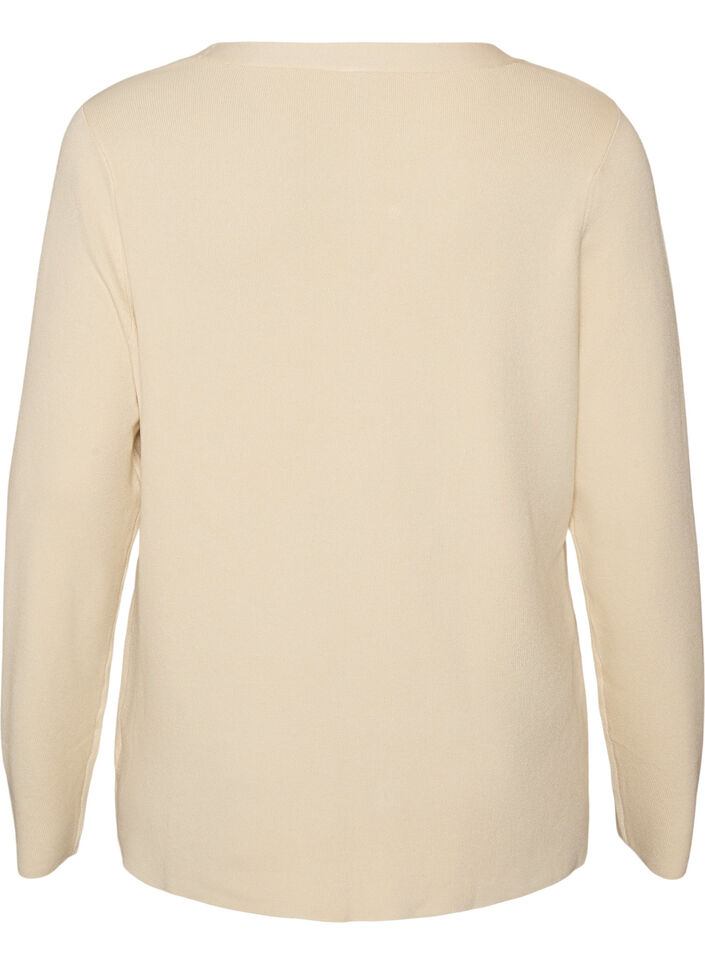 Fine-knit cardigan with decorative buttons, Vanilla, Packshot image number 1