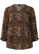 Leopard print blouse with 3/4 sleeves, Leo AOP, Packshot image number 0