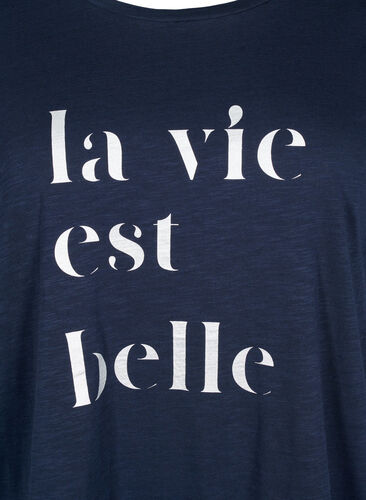 Cotton t-shirt with text print, Night Sky W. La, Packshot image number 2