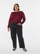 Long-sleeved blouse in wool and viscose, Dark Bordeaux, Model image number 1
