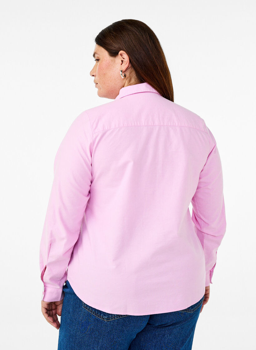 Long-sleeved cotton shirt, Pink, Model image number 2