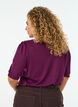 Blouse with button detail and short puff sleeves, Dark Bordeaux, Model image number 2