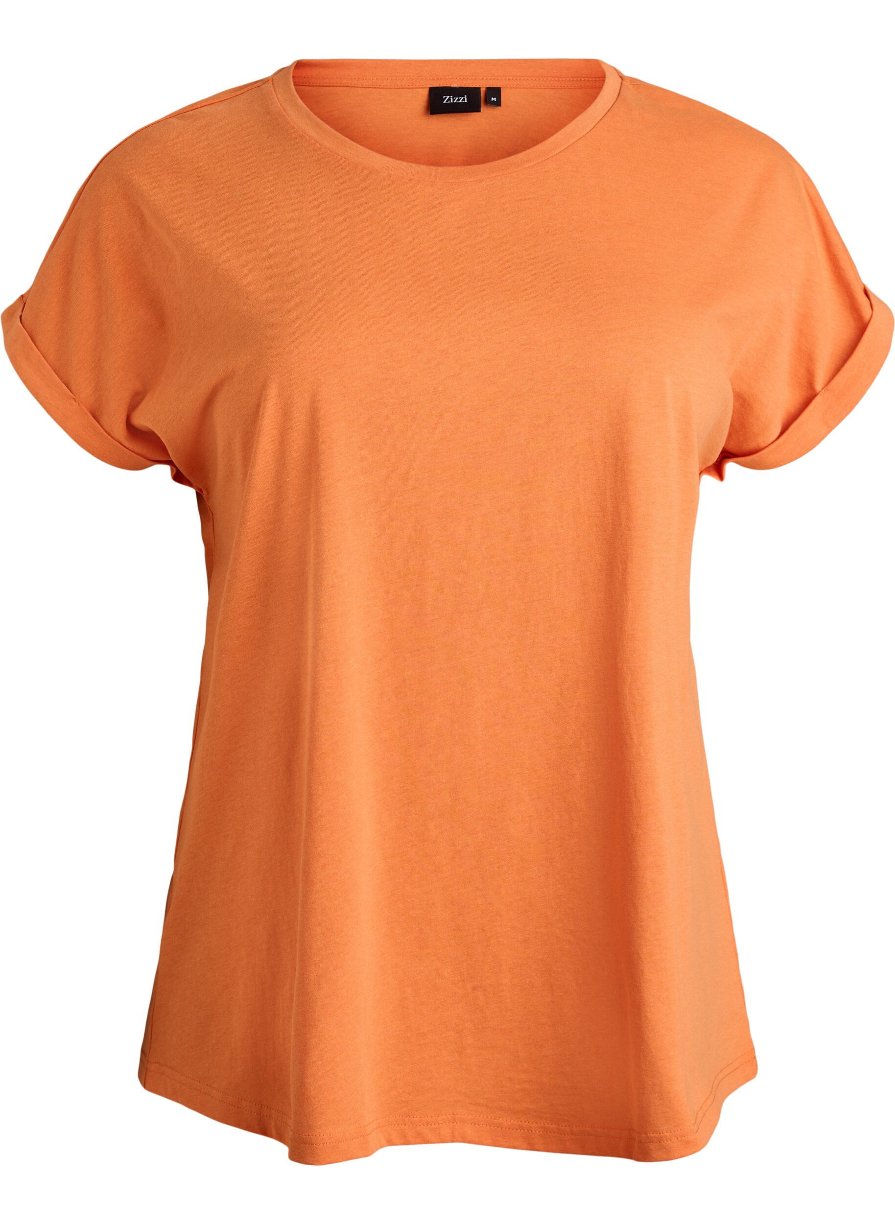 Zizzifashion Short-sleeved cotton blend t-shirt, Orange, Packshot image number 0