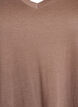 Single colour oversized t-shirt with v-neck, Brown, Packshot image number 2