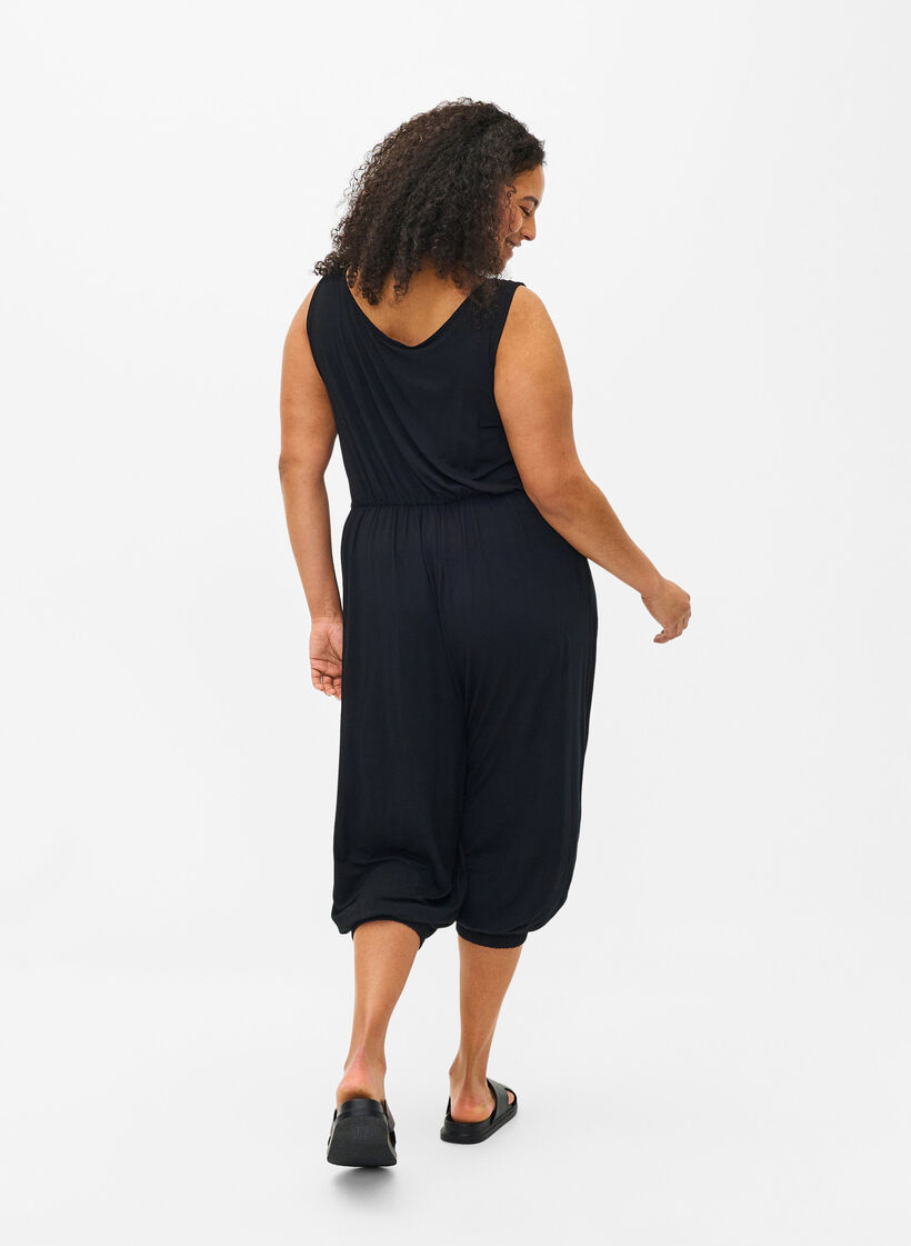 Sleeveless jumpsuit with pockets, Black, Model image number 1