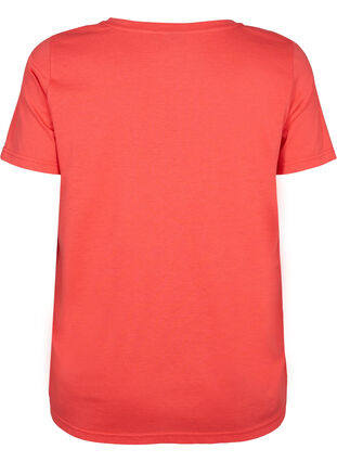 Short sleeve t-shirt with v-neckline, Cayenne, Packshot image number 1