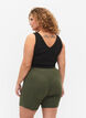Loose-fitting viscose shorts with ribbing, Thyme, Model image number 1