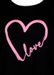 Crew neck cotton T-shirt with print, Black W. Heart L., Packshot image number 2