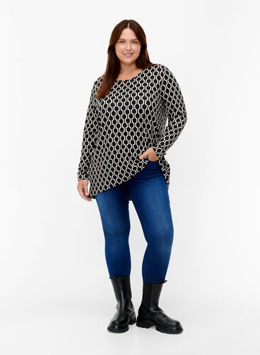 Patterned blouse with long sleeves, Birch W. Graphic, Model image number 2