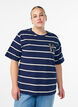 T-shirt with stripes and leopard detail, Blue, Model image number 0