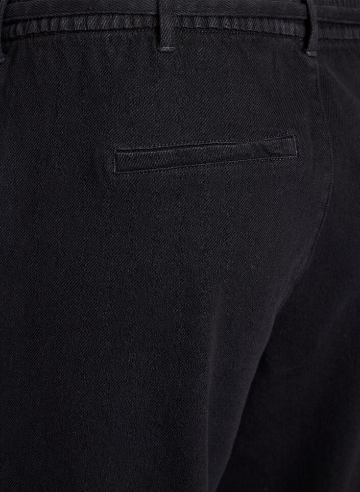 Loose-fit jeans with an elasticated waistband and a drawstring, Black, Packshot
