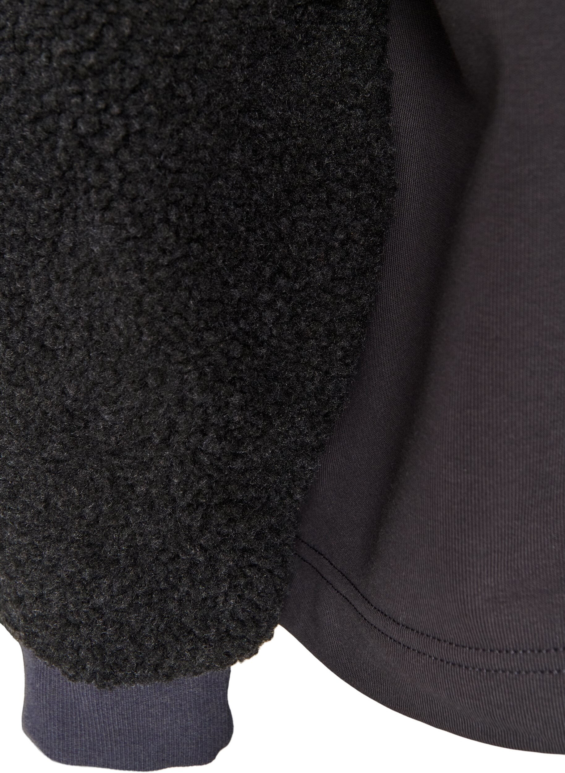 ZizzifashionSweatshirt with teddy sleeves and a high neck, Dark Grey, Packshot image number 3