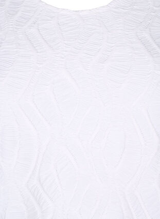 Textured blouse with short sleeves, Bright White, Packshot image number 2