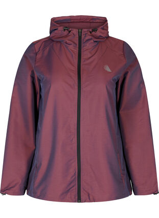 Hooded exercise jacket with adjustable drawstring, Sassafras, Packshot image number 0