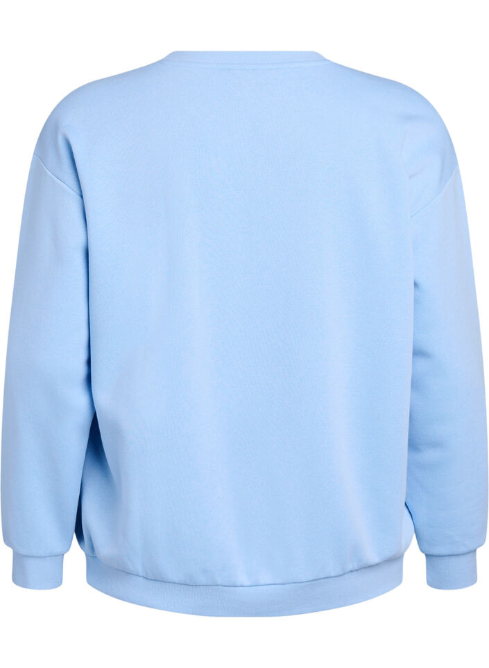 Sweatshirt with terry logo, Light Blue, Packshot image number 1