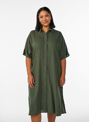 plus size linen shirt dress Lauren Ralph Lauren Plus Size Linen Shirt Dress, White, 14W