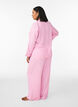 Loose seersucker pyjama trousers with high waist, Pink, Model image number 1
