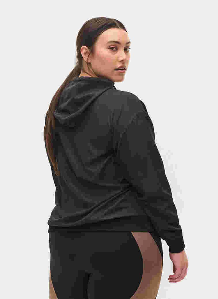Sports jacket with hood, Black, Model