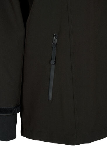 Short softshell jacket with detachable hood, Black, Packshot image number 3