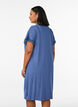 Viscose nightgown with short sleeves and lace trim, Blue, Model image number 2