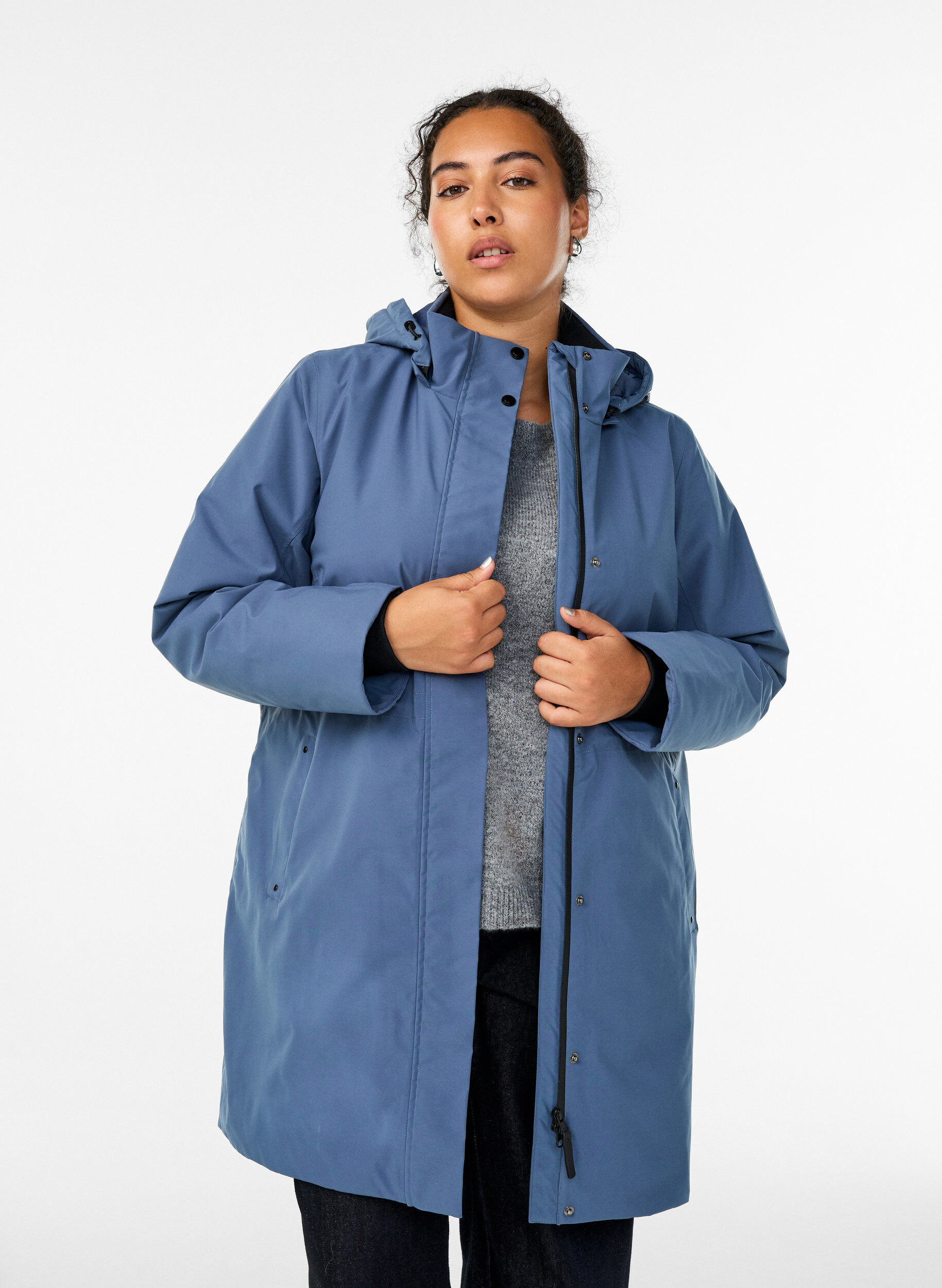Functional padded winter parka, Blue, Model