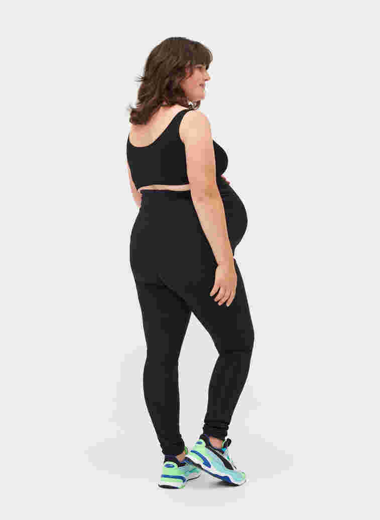 Maternity leggings in a cotton blend, Black, Model
