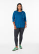 Workout top with 3/4 sleeves, Blue, Model image number 1