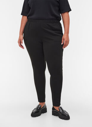 Pants with pockets and piping, Black, Model image number 2
